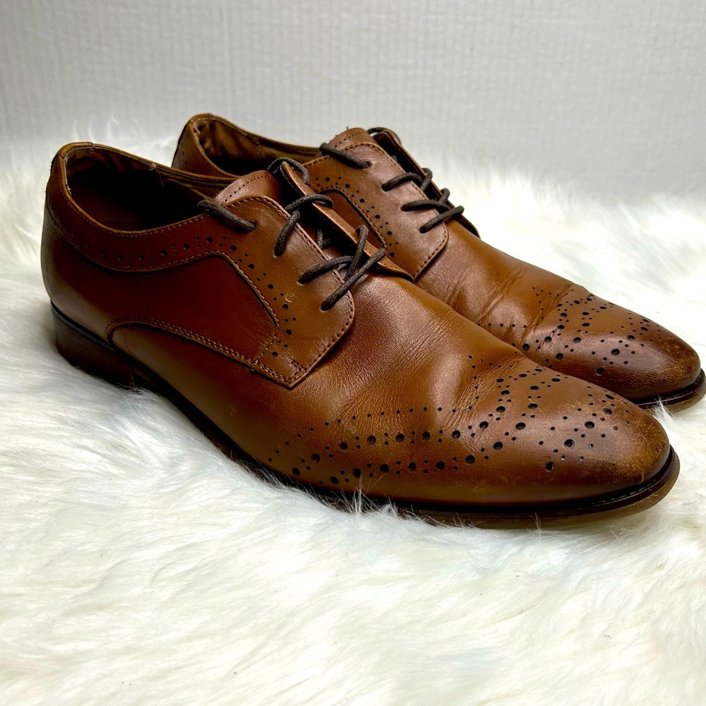 La Milano Jeffrey cognac leather Lace Up brogue Oxford dress or casual shoes